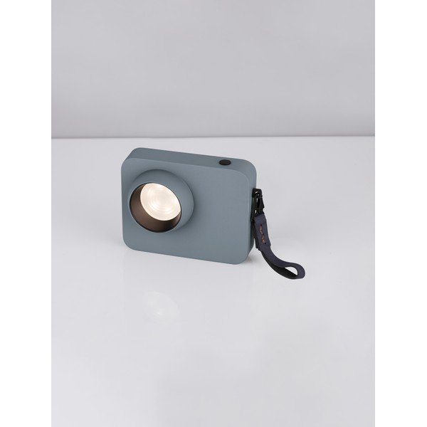 Lampada da tavolo LED blu polveroso in metallo con intensità regolabile (altezza totale 11 cm) Kedros – Nova Luce-image-3