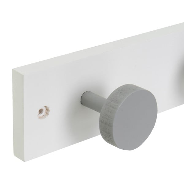 Attaccapanni da parete bianco/grigio in pino massiccio 40 cm Anillos – Casa Selección-image-1