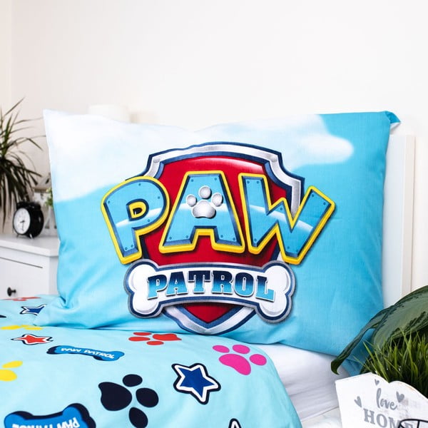Biancheria da letto per bambini con effetto fosforescente in cotone per letto singolo 140x200 cm Paw Patrol – Jerry Fabrics-image-1