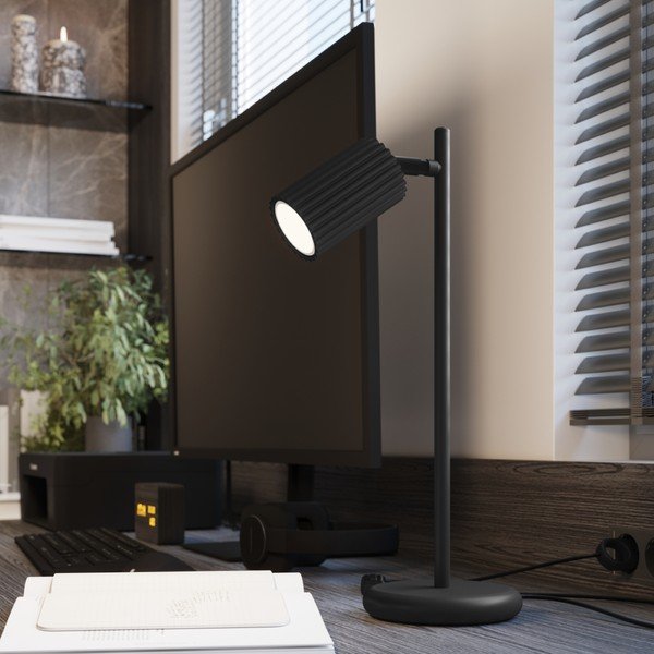 Lampada da tavolo nera (altezza totale 43 cm) Gleam – Sollux-image-1