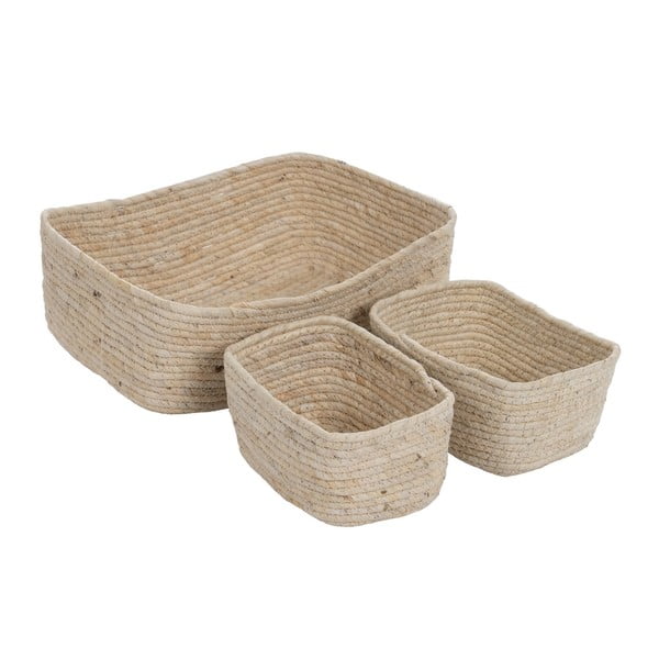 Set di 3 cestini 35x25x12 cm - Ixia