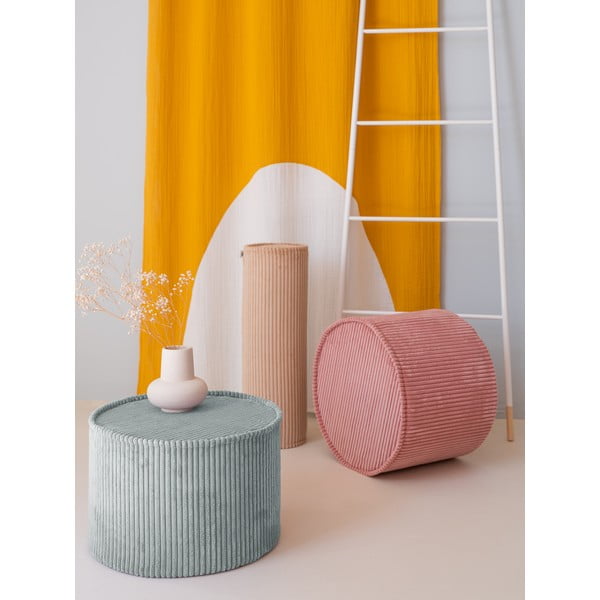 Pouf per bambini color menta con rivestimento in velluto a coste – Wigiwama-image-1