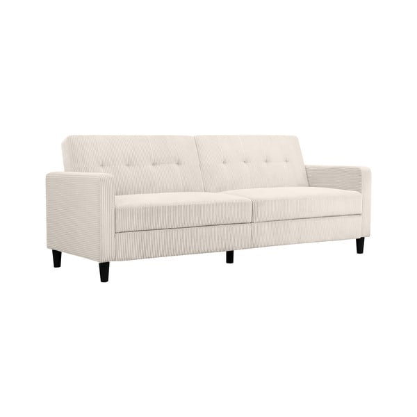 Divano letto in velluto a coste bianco 82 cm Hartford - Støraa