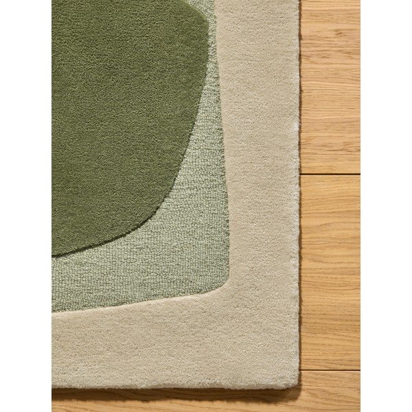 Tappeto verde/beige in lana tessuto a mano 120x170 cm Kinney – MADE-image-4