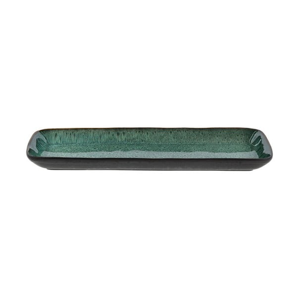 Vassoio da portata in gres nero e verde , 38 x 14 cm - Bitz