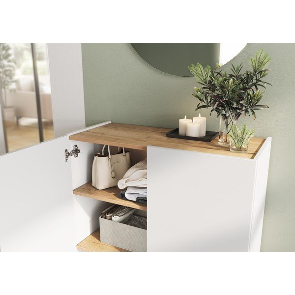 Set di mobili da ingresso bianco con effetto rovere 74x200x33 cm Alviano – Germania-image-4