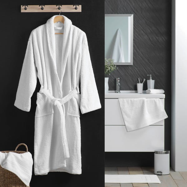 Accappatoio bianco in cotone M Tendresse – douceur d'intérieur-image-1