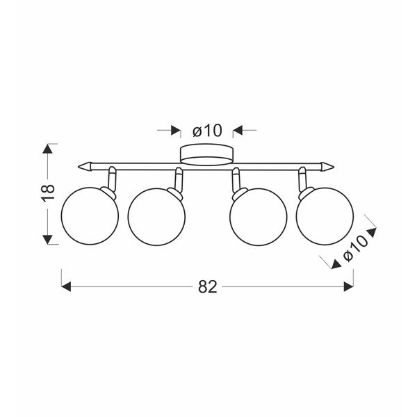 Lampada da soffitto color bronzo con paralume in vetro ø 10 cm Rodia - Candellux Lighting-image-3