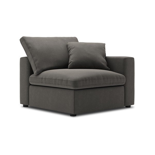 Parte angolare marrone scuro del divano modulare in velluto a coste, angolo destro Galaxy - Windsor & Co Sofas-image-2