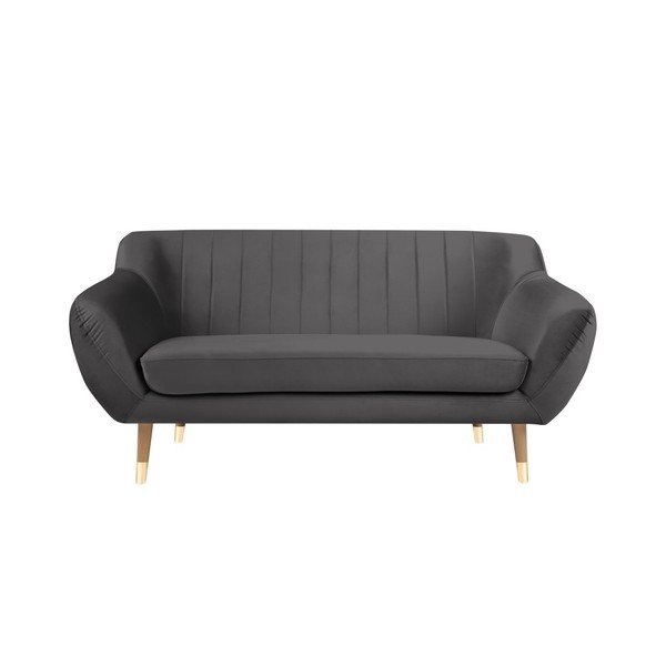 Divano in velluto grigio, 158 cm Benito - Mazzini Sofas