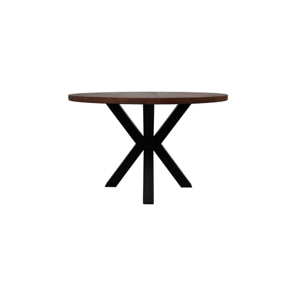 Tavolo da pranzo rotondo con piano in legno di mango grezzo collezione HMS, ⌀ 120 cm Round - HSM collection-image-3