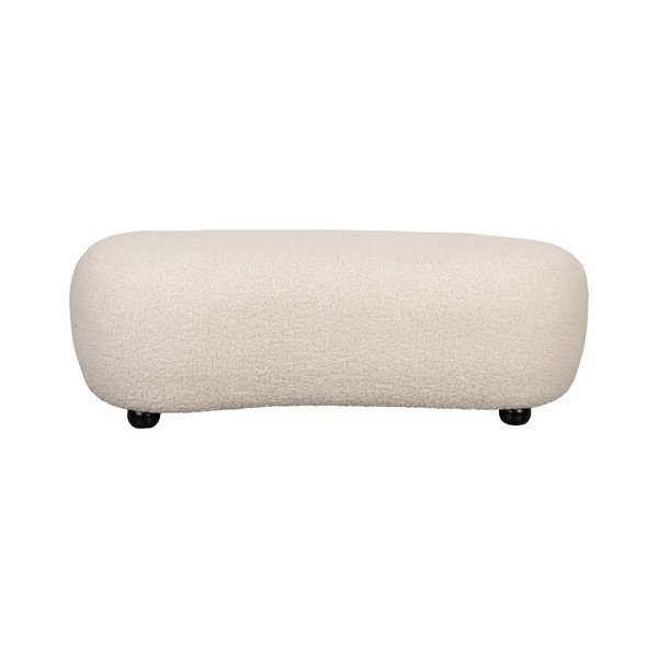 Panchina color crema in imbottito con rivestimento in bouclé Noxx – White Label