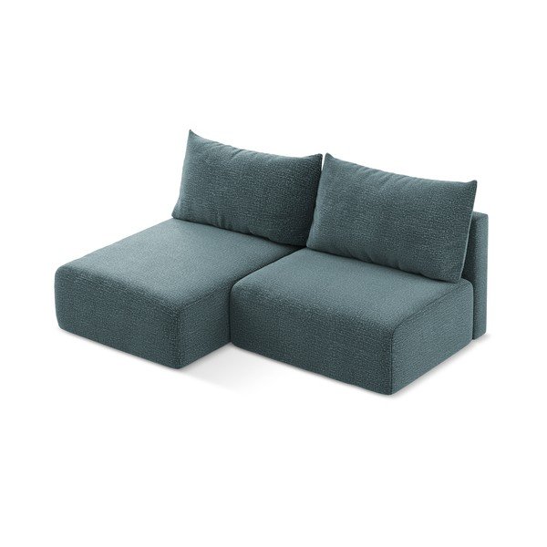 Divano angolare turchese allungabile/con contenitore (con penisola a sinistra) Kalena – Makamii-image-2