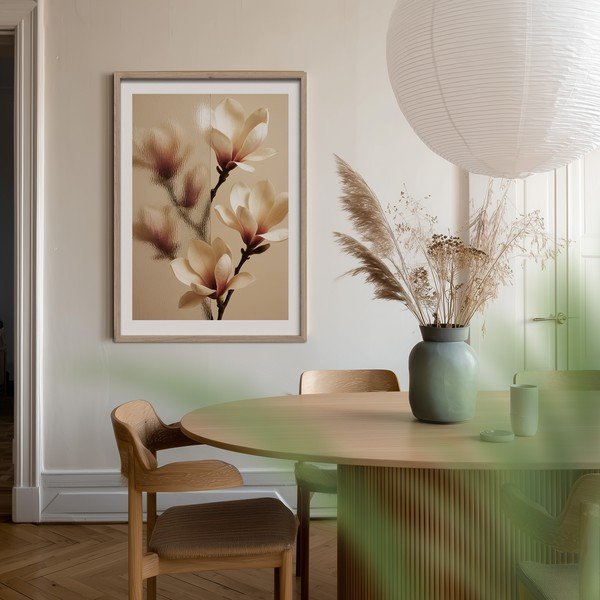 Dipinto stampato con cornice inclusa 50x70 cm Soft Magnolia – Styler-image-1