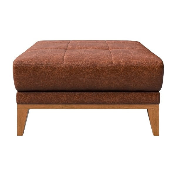 Pouf in pelle marrone cognac Musso - MESONICA-image-2