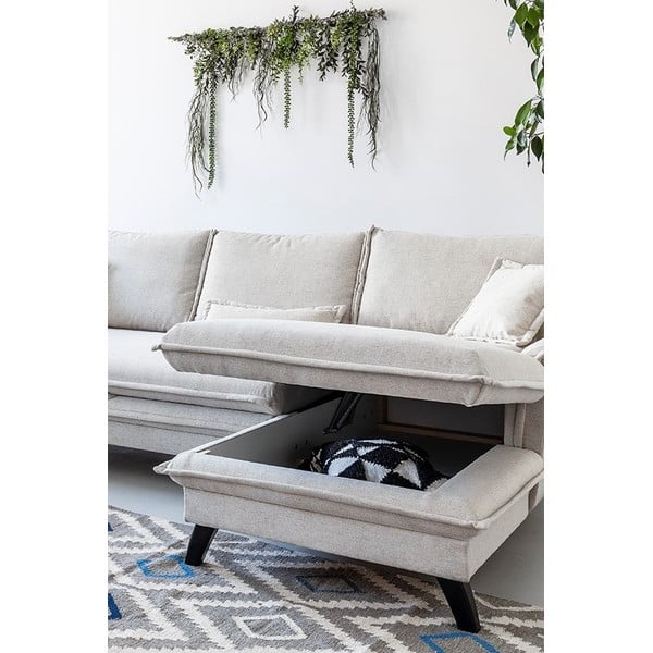 Divano letto angolare beige chiaro, angolo destro Charming Charlie - Miuform-image-4