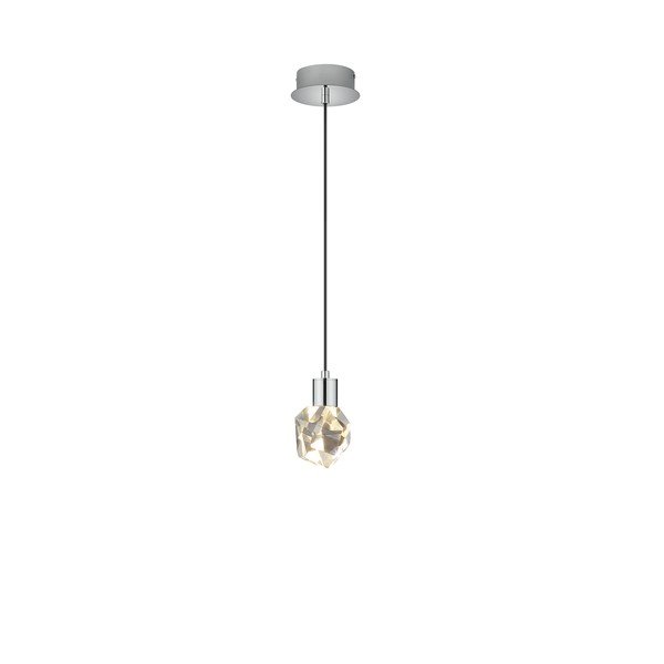 Lampadario LED argentato con paralume in vetro ø 13 cm Verano – Trio Select-image-1