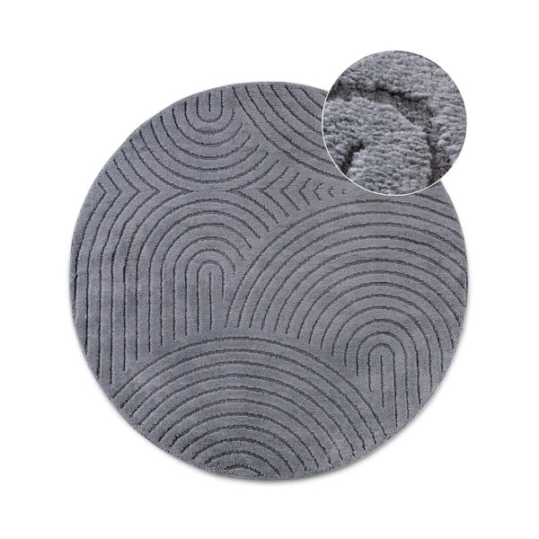 Tappeto rotondo color antracite ø 200 cm Panglao New York Anthracite – Elle Decoration