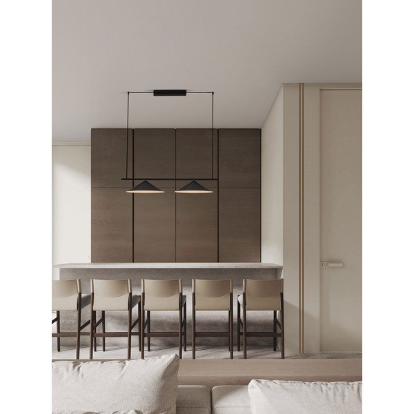 Lampadario LED nero opaco in alluminio Lui – Nova Luce-image-1