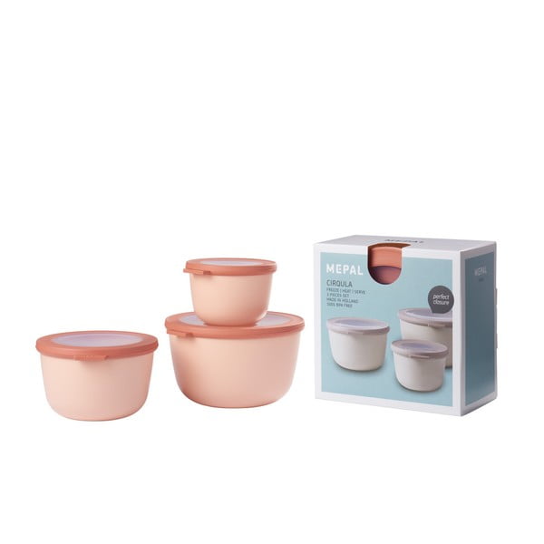 Set di 3 scatole per snack Cirqula rosa Nordic - Mepal-image-3