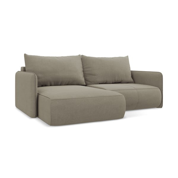 Divano angolare beige allungabile/con contenitore (con penisola a sinistra) Nanea – Makamii-image-2