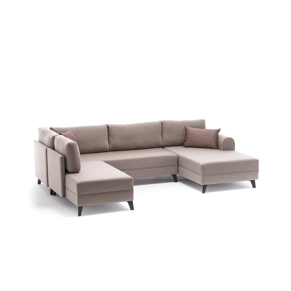 Divano angolare a U beige Belen - Balcab Home-image-2