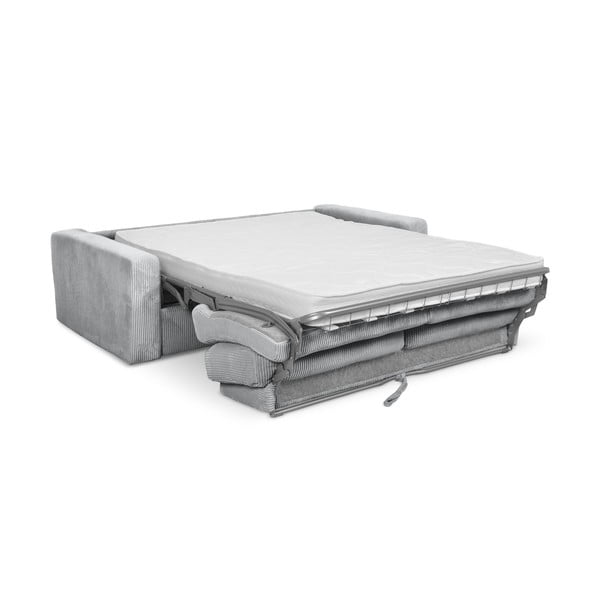 Divano grigio chiaro allungabile con rivestimento in velluto a coste 195 cm Nona – Makamii-image-3