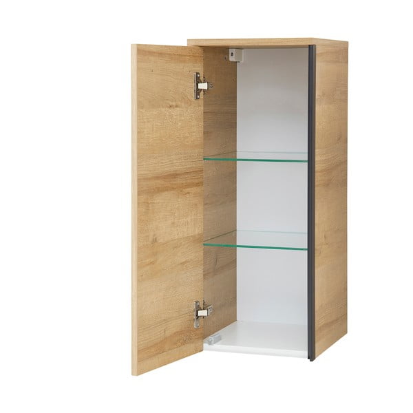 Mobile per bagno di colore naturale con effetto rovere da appendere 70x30 cm Quickset 395 – Pelipal-image-2
