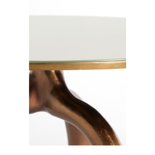 Tavolino rotondo in vetro bronzo e beige ø 76 cm Mello - Light & Living-image-4