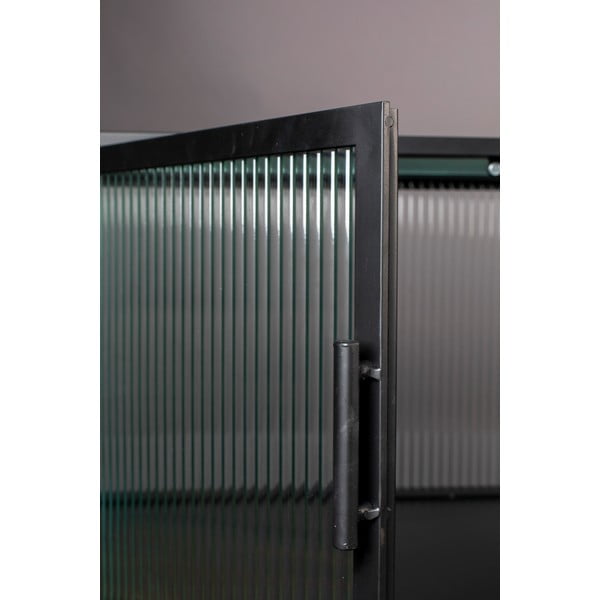 Vetrina in metallo nero 150x90 cm Boli - Dutchbone-image-3