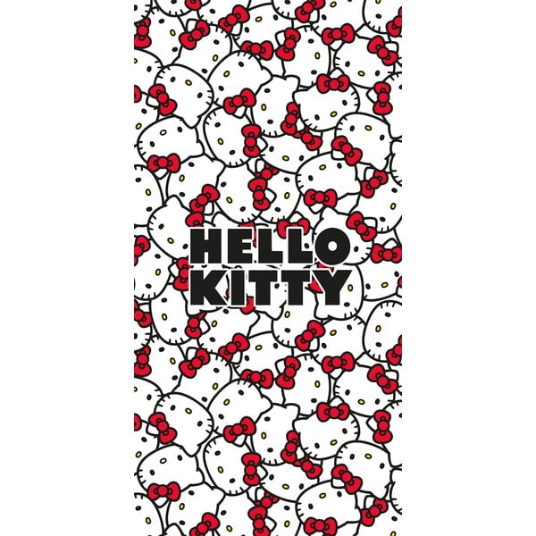 Asciugamano per bambini rosso/bianco in cotone 70x140 cm Hello Kitty – Jerry Fabrics
