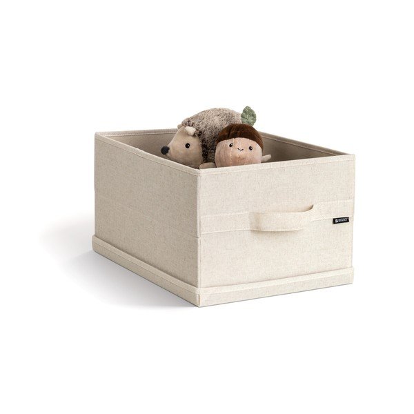 Scatola con coperchio beige in tessuto 31x41x22 cm Soft Storage Medium – Bigso-image-4