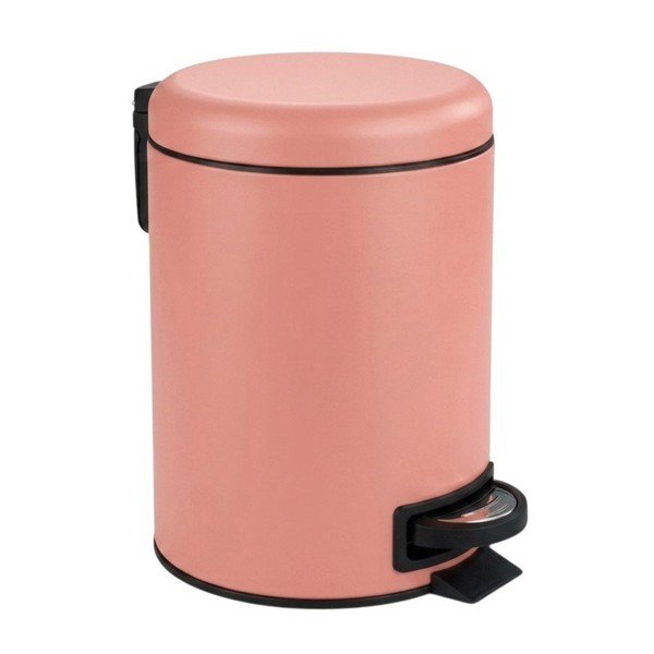 Cestino per la spazzatura color salmone in acciaio con pedale 3 l Leman – Wenko