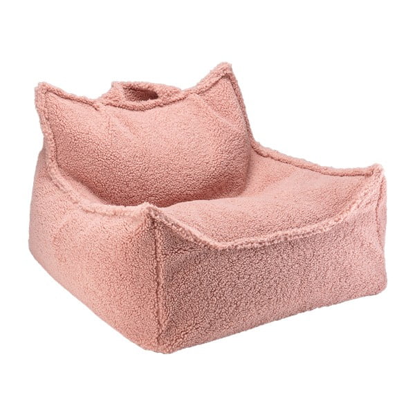 Pouf a sacco per bambini rosa con rivestimento in bouclé Chair – Wigiwama