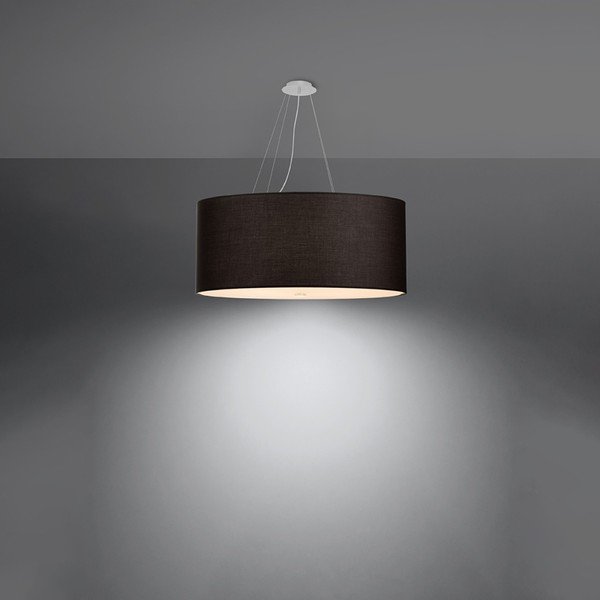 Lampada a sospensione nera con paralume in tessuto ø 70 cm Volta - Sollux-image-3