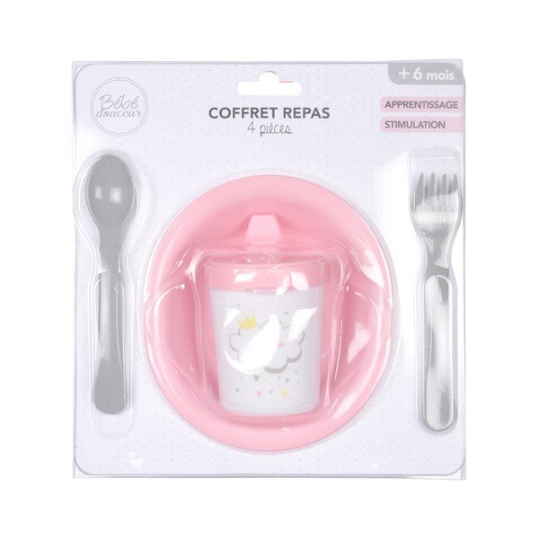Set da pranzo per bambini in plastica 4 pz Cloud – Bébé Douceur-image-1