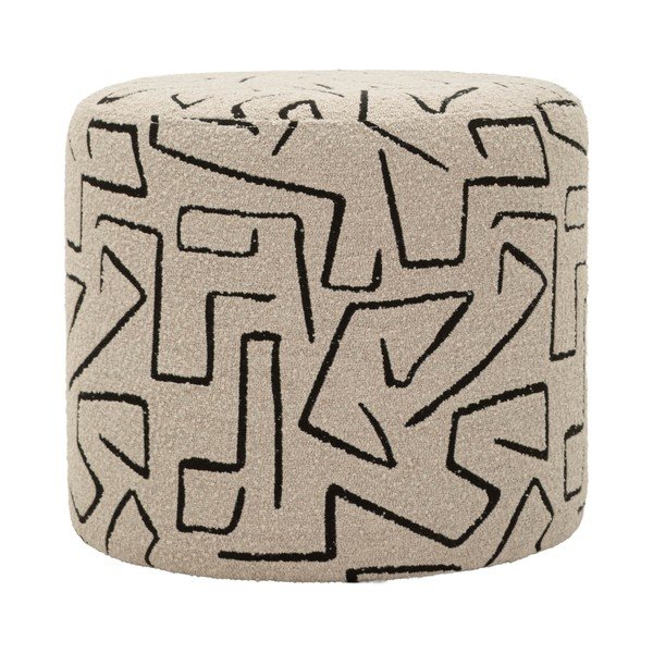 Poggiapiedi beige con rivestimento in bouclé Nairobi – Mauro Ferretti