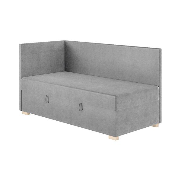 Letto da bambini con sponde grigio con contenitore con materasso incluso 90x200 cm Flexi – Ghado-image-3