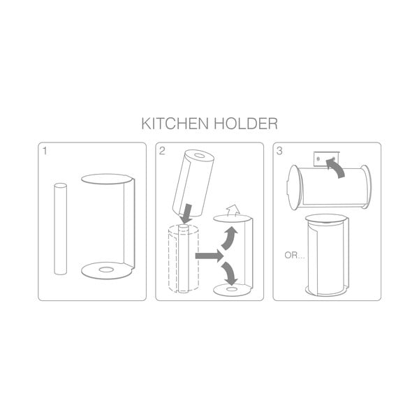 Portarotolo da cucina verticale di colore naturale ø 13 cm Bull XL – LIND DNA-image-2