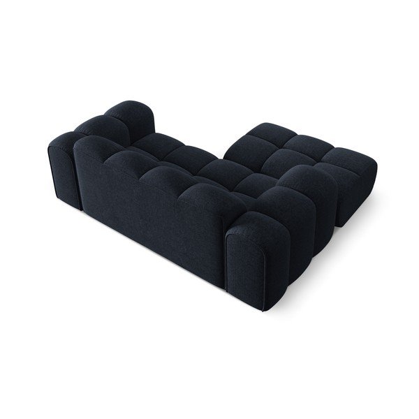 Divano angolare blu scuro (con penisola a sinistra/con chaise lounge) con rivestimento in ciniglia Treno – Cosmopolitan Design-image-3