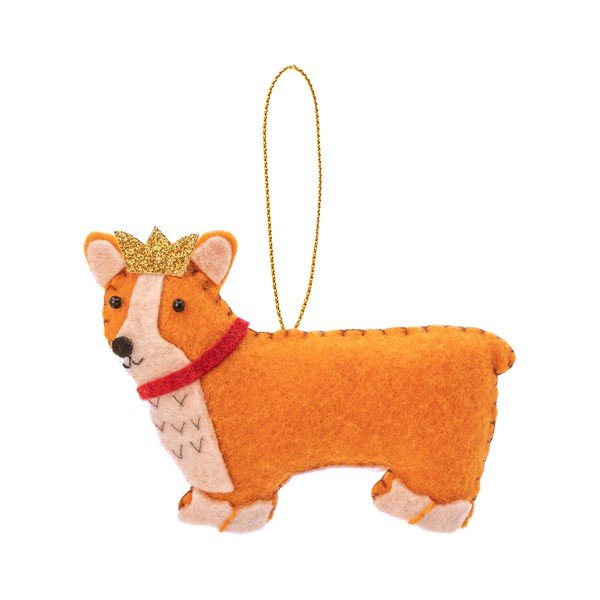 Decorazione per albero di natale in tessuto fatta a mano 5,5 cm Corgi – Sass & Belle
