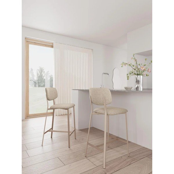 Set di sbagelli da bar beige imbottito 2 pz (altezza della seduta 68,5 cm) Alison – Actona-image-1