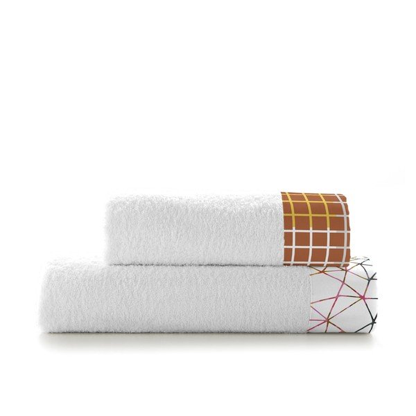 Set di 2 asciugamani in cotone Net - Blanc-image-2