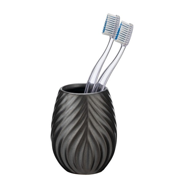 Tazza in ceramica antracite per spazzolini da denti Idro - Wenko-image-2