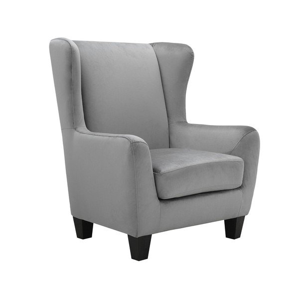 Poltrona in velluto grigio Zhili - Støraa-image-4