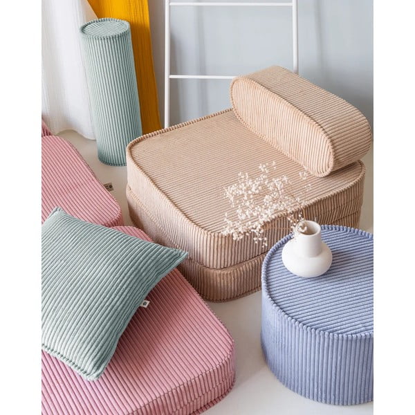 Cuscino per divano da bambini color menta con rivestimento in velluto a coste Block – Wigiwama-image-2