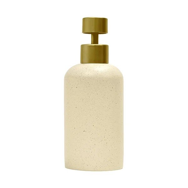 Dispenser per sapone beige in poliresina Oria – douceur d'intérieur-image-3
