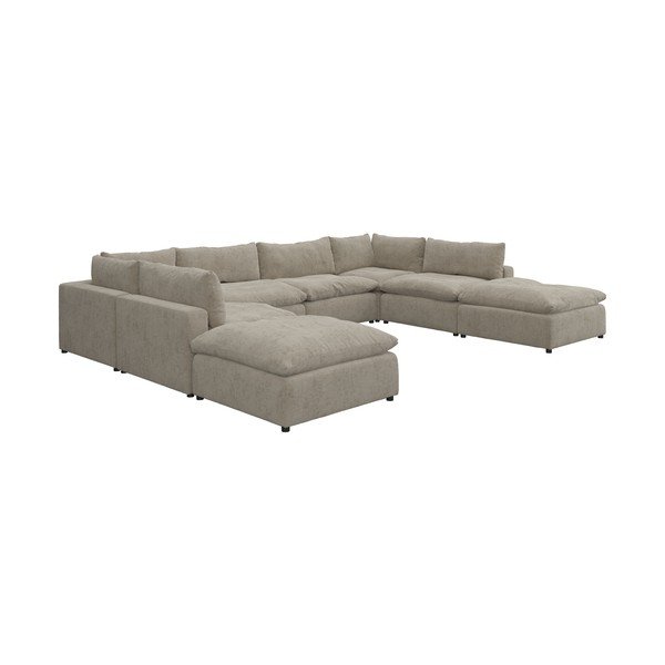 Divano angolare a U grigio chiaro Moonlight - Furninova-image-2