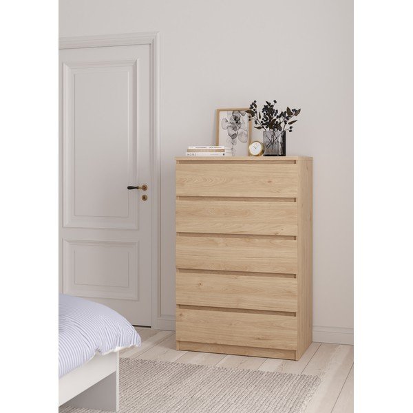 Credenza di colore naturale con effetto rovere 77x121x50 cm Naia – Tvilum-image-1