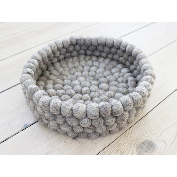 Cestino portapalloni in lana marrone sabbia Cestino portapalloni, ⌀ 28 cm - Wooldot